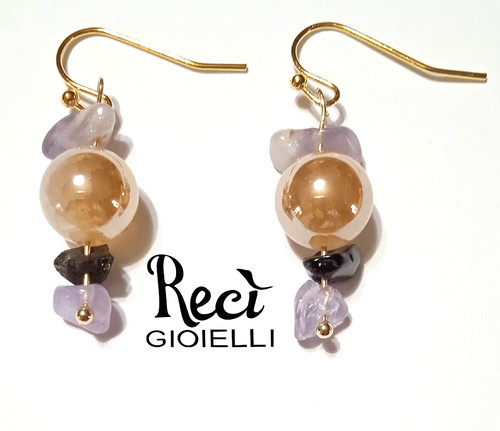 Orecchini unisex con pietre - orecchini,
