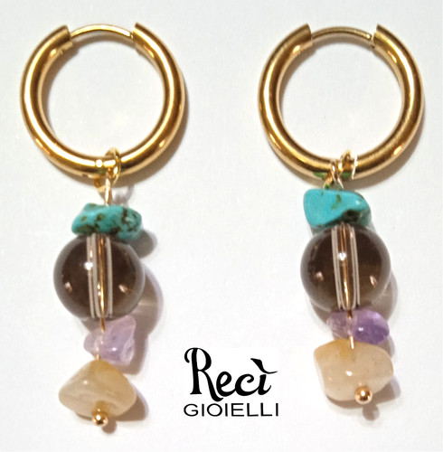 Orecchini unisex con pietre - orecchini,