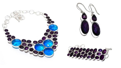 Collana orecchini ametista