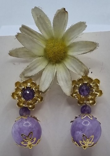 Orecchini floreali corti con - floreali,