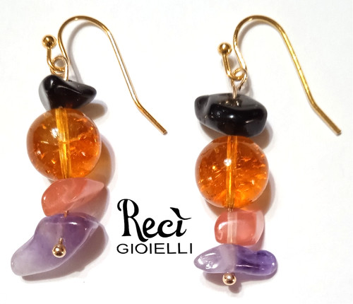Orecchini unisex con pietre - orecchini,