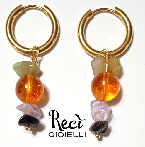 Orecchini unisex con pietre - unisex,
