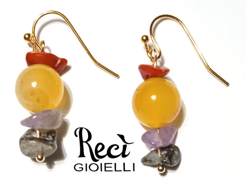 Orecchini unisex con pietre - orecchini,