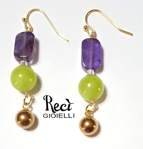 Orecchini unisex con pietre - unisex,