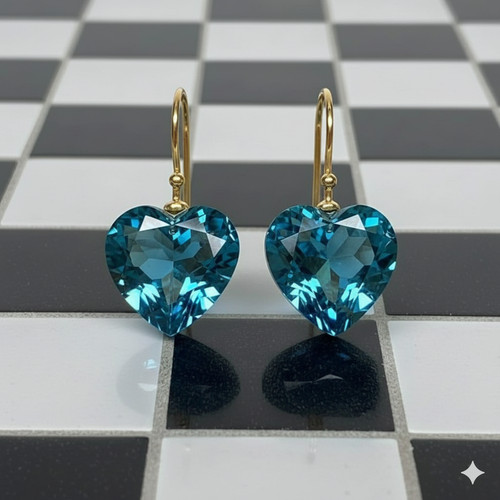 Orecchini cuore paraiba - orecchini,